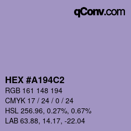 Color code: HEX #A194C2 | qconv.com