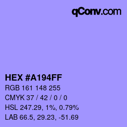 Color code: HEX #A194FF | qconv.com