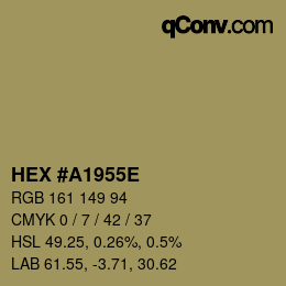 Farbcode: HEX #A1955E | qconv.com