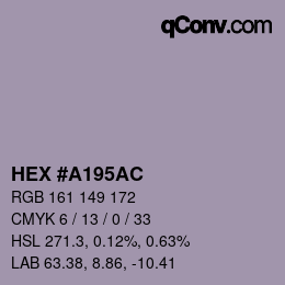 Color code: HEX #A195AC | qconv.com