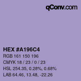 Color code: HEX #A196C4 | qconv.com