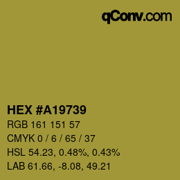 カラーコード: HEX #A19739 | qconv.com