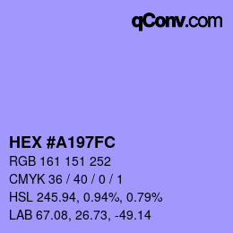 Farbcode: HEX #A197FC | qconv.com