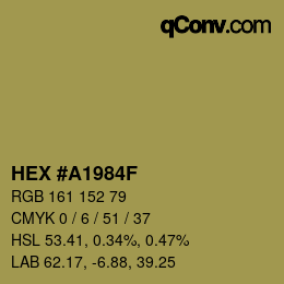 颜色代码: HEX #A1984F | qconv.com