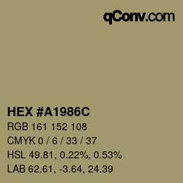 カラーコード: HEX #A1986C | qconv.com