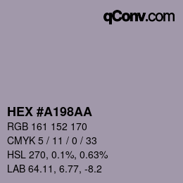 Color code: HEX #A198AA | qconv.com