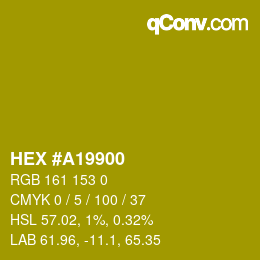 颜色代码: HEX #A19900 | qconv.com