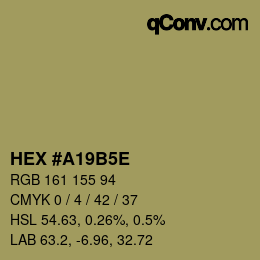 Color code: HEX #A19B5E | qconv.com