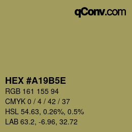 Code couleur: HEX #A19B5E | qconv.com