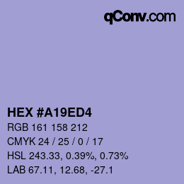 颜色代码: HEX #A19ED4 | qconv.com