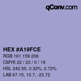 颜色代码: HEX #A19FCE | qconv.com