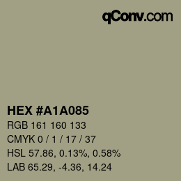カラーコード: HEX #A1A085 | qconv.com