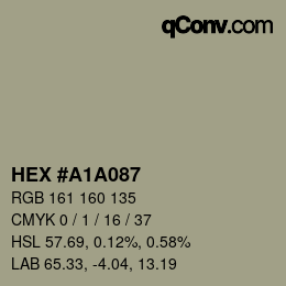 颜色代码: HEX #A1A087 | qconv.com