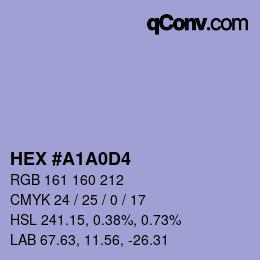 Color code: HEX #A1A0D4 | qconv.com