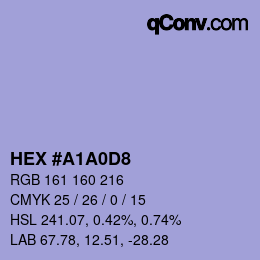 Farbcode: HEX #A1A0D8 | qconv.com