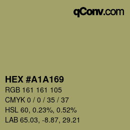 Color code: HEX #A1A169 | qconv.com