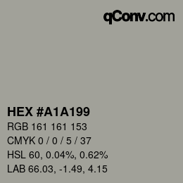 カラーコード: HEX #A1A199 | qconv.com