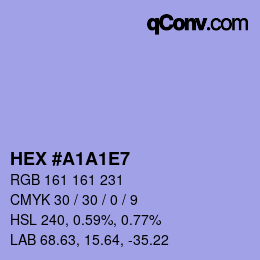 颜色代码: HEX #A1A1E7 | qconv.com