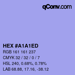 カラーコード: HEX #A1A1ED | qconv.com