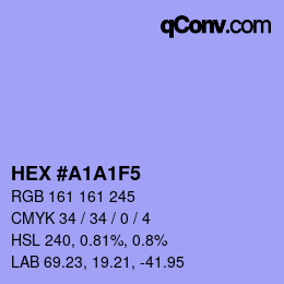 カラーコード: HEX #A1A1F5 | qconv.com