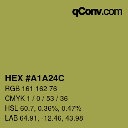 Color code: HEX #A1A24C | qconv.com