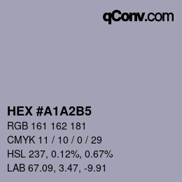 Color code: HEX #A1A2B5 | qconv.com