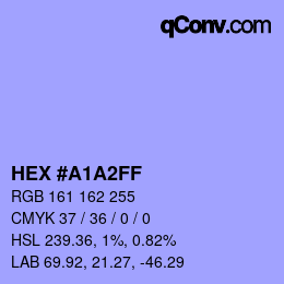 カラーコード: HEX #A1A2FF | qconv.com