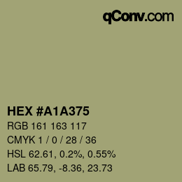 Farbcode: HEX #A1A375 | qconv.com
