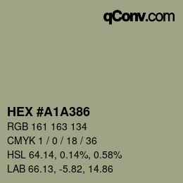 カラーコード: HEX #A1A386 | qconv.com