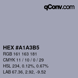 颜色代码: HEX #A1A3B5 | qconv.com