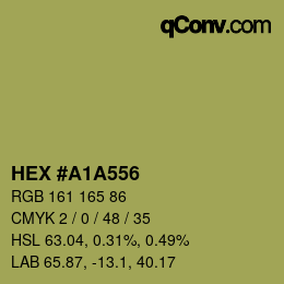 Farbcode: HEX #A1A556 | qconv.com