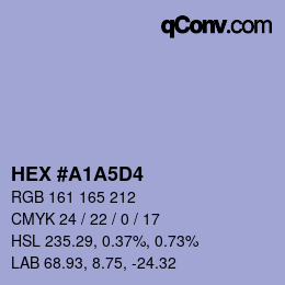 Código de color: HEX #A1A5D4 | qconv.com