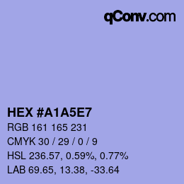 Color code: HEX #A1A5E7 | qconv.com
