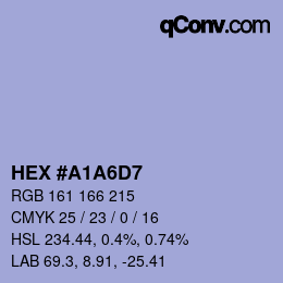 Color code: HEX #A1A6D7 | qconv.com