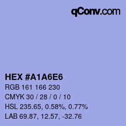 Color code: HEX #A1A6E6 | qconv.com