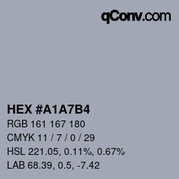 颜色代码: HEX #A1A7B4 | qconv.com