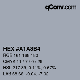 Color code: HEX #A1A8B4 | qconv.com