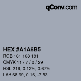 カラーコード: HEX #A1A8B5 | qconv.com