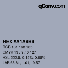 Color code: HEX #A1A8B9 | qconv.com