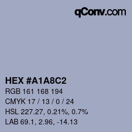 カラーコード: HEX #A1A8C2 | qconv.com