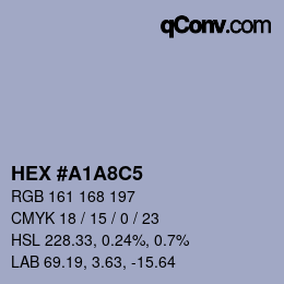 Color code: HEX #A1A8C5 | qconv.com