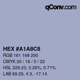 カラーコード: HEX #A1A8C8 | qconv.com