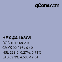 カラーコード: HEX #A1A8C9 | qconv.com