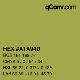 Color code: HEX #A1A94D | qconv.com