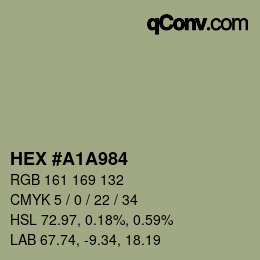 颜色代码: HEX #A1A984 | qconv.com