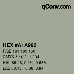カラーコード: HEX #A1A996 | qconv.com