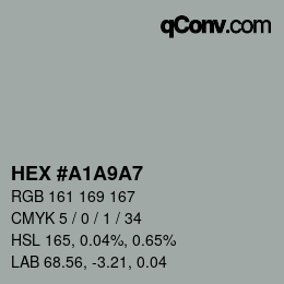 Color code: HEX #A1A9A7 | qconv.com