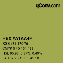 カラーコード: HEX #A1AA4F | qconv.com