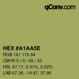 Color code: HEX #A1AA5E | qconv.com