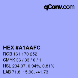 Código de color: HEX #A1AAFC | qconv.com